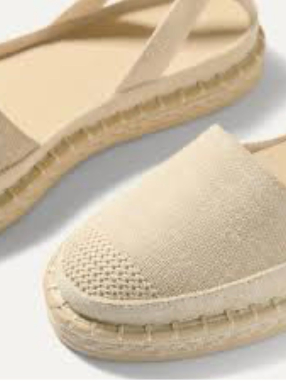 Rothy’s The D'Orsay Espadrille Tan/Cream Crochet 8.5 EUC Summer Boho Cottagecore